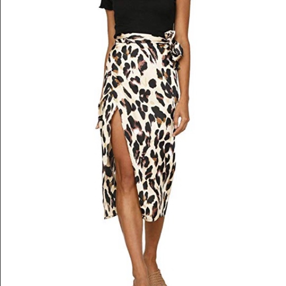 Leopard multi color wrap skirt